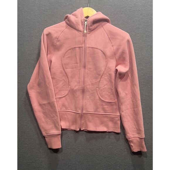 Lululemon Scuba Hoodie Full Zipper Washed Qicksand Mauve Pink Size 4 Rare - Picture 2 of 9